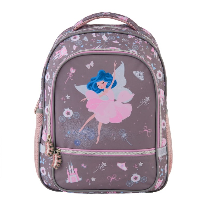 Раница за момичета, Paso, PP24BA-260, 38x28x15 см, текстил, многоцветна