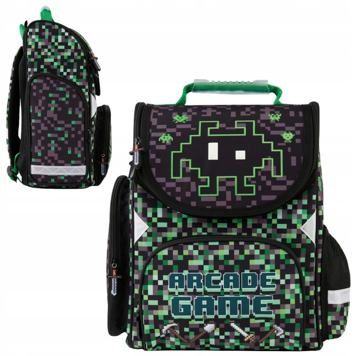 Ghiozdan, Paso, Pp24Mc-525, Design Ergonomic, Curele De Umar Moi, Elemente Reflectorizante, 36 x 28 x 15 cm, Verde