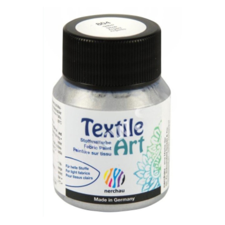 Vopsea Decorativa pentru Textile Light Nerchau Lukas - Pearl Silver - 59 ml