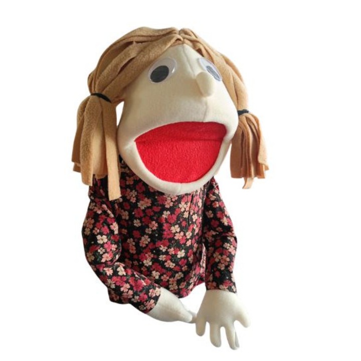 Papusa marioneta Ana, 50 cm, maini flexibile, include saculet pastrare