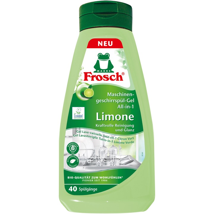 Detergent automat ECO gel pentru mașina de spălat vase All-in-1 Lime, 650ml, 40 spalari