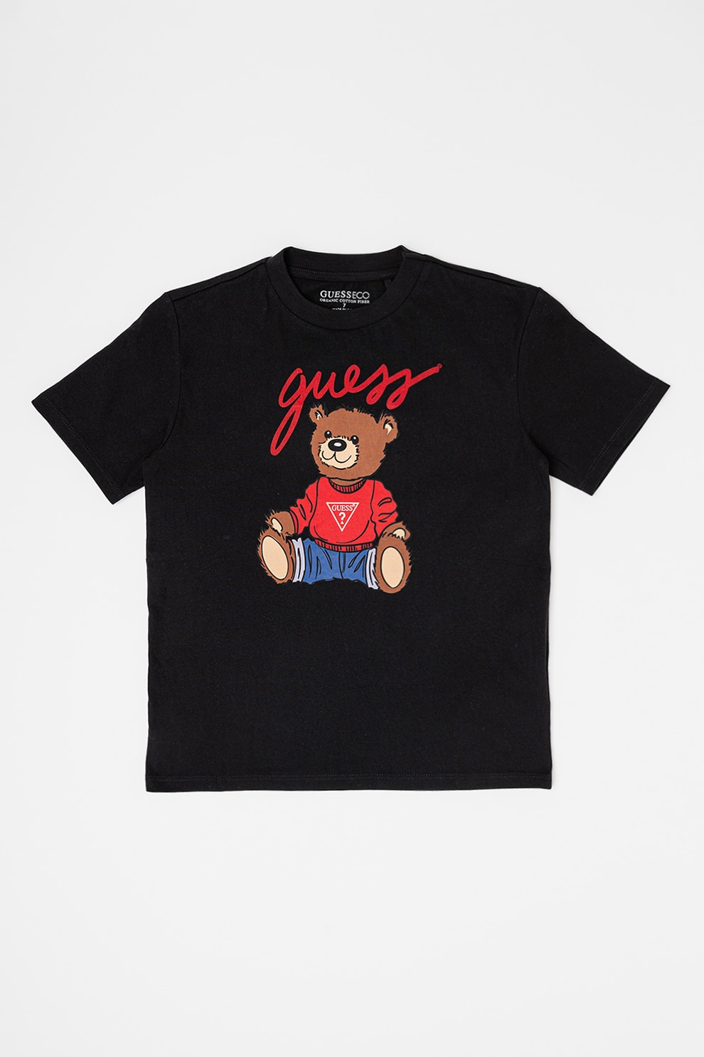 GUESS KIDS, Tricou cu imprimeu grafic, Negru, Rosu inchis, 147-157 CM