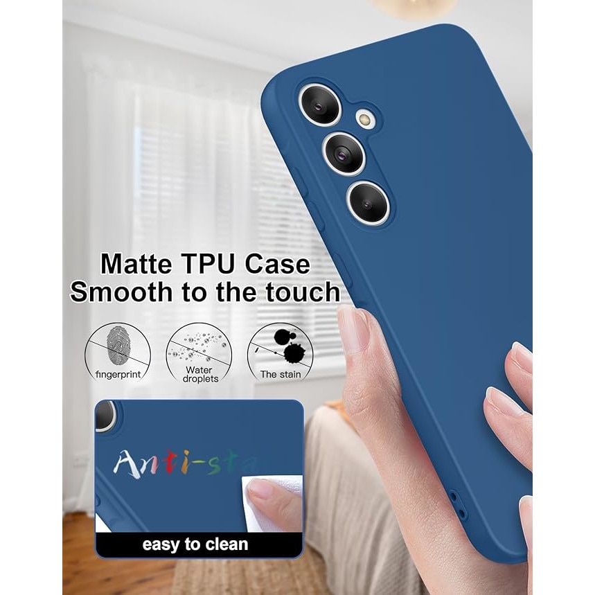 Husa pentru Samsung Galaxy A55 5G, Silicon Albastru Inchis, Protectie Camera, Sim Case, BzStore