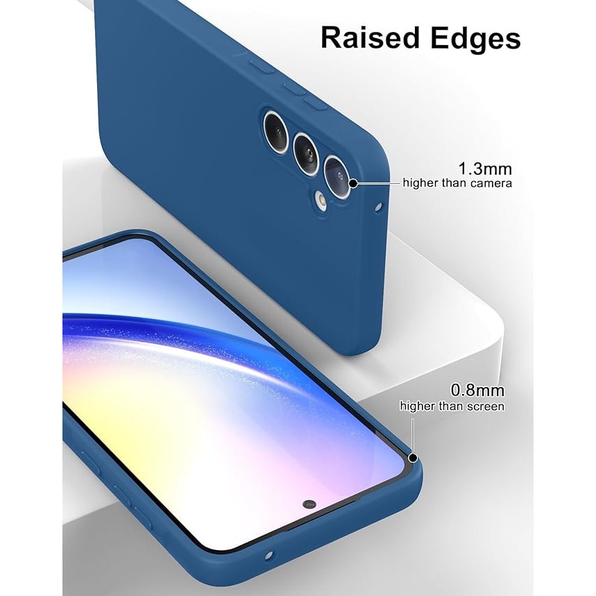 Husa pentru Samsung Galaxy A55 5G, Silicon Albastru Inchis, Protectie Camera, Sim Case, BzStore