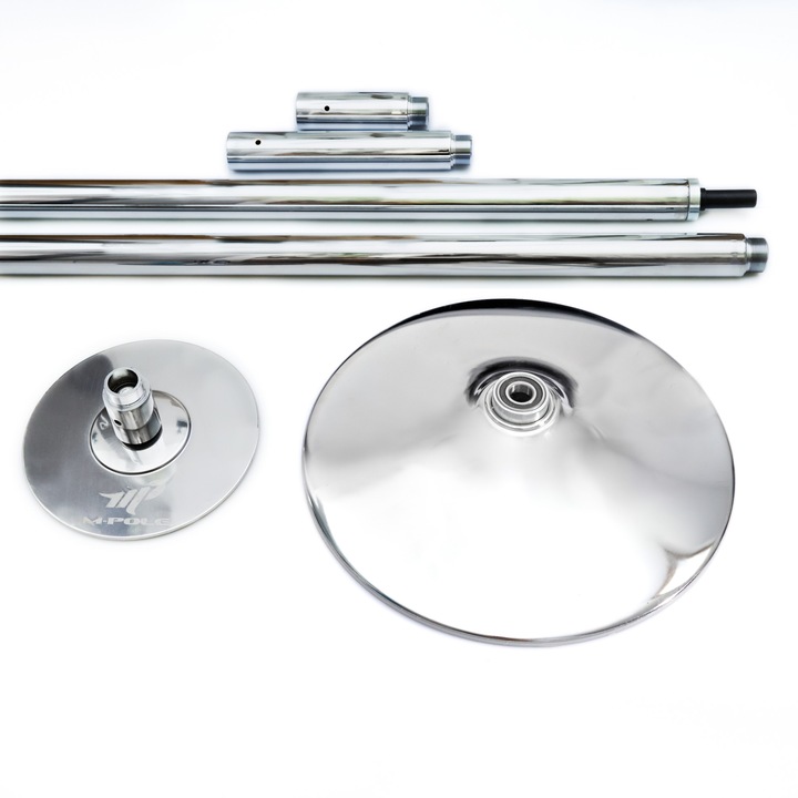 Bara de pole dance obrotiva si statica, cromata, inaltime 2,25 - 2,96 m, set cu extensii