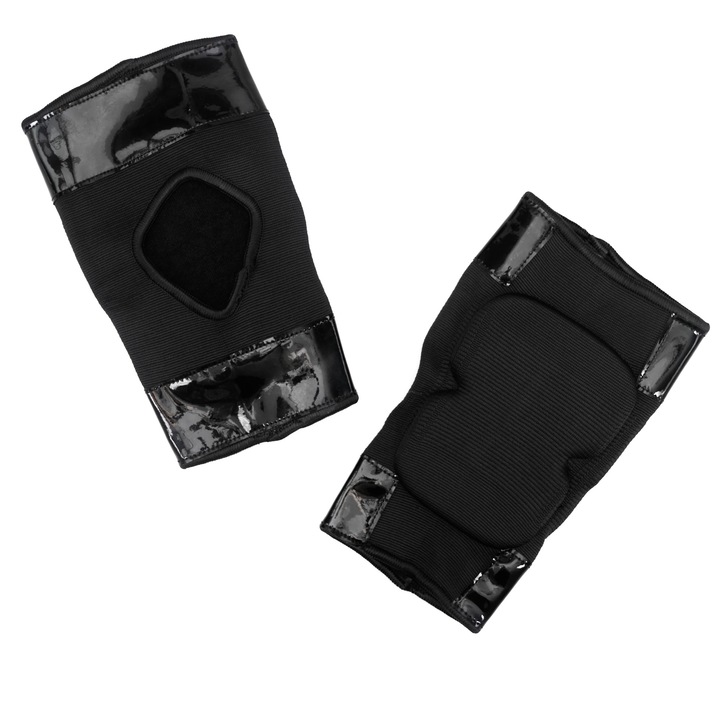 Set 2 genunchiere pentru pole dance, Piele ecologica, Negru, S