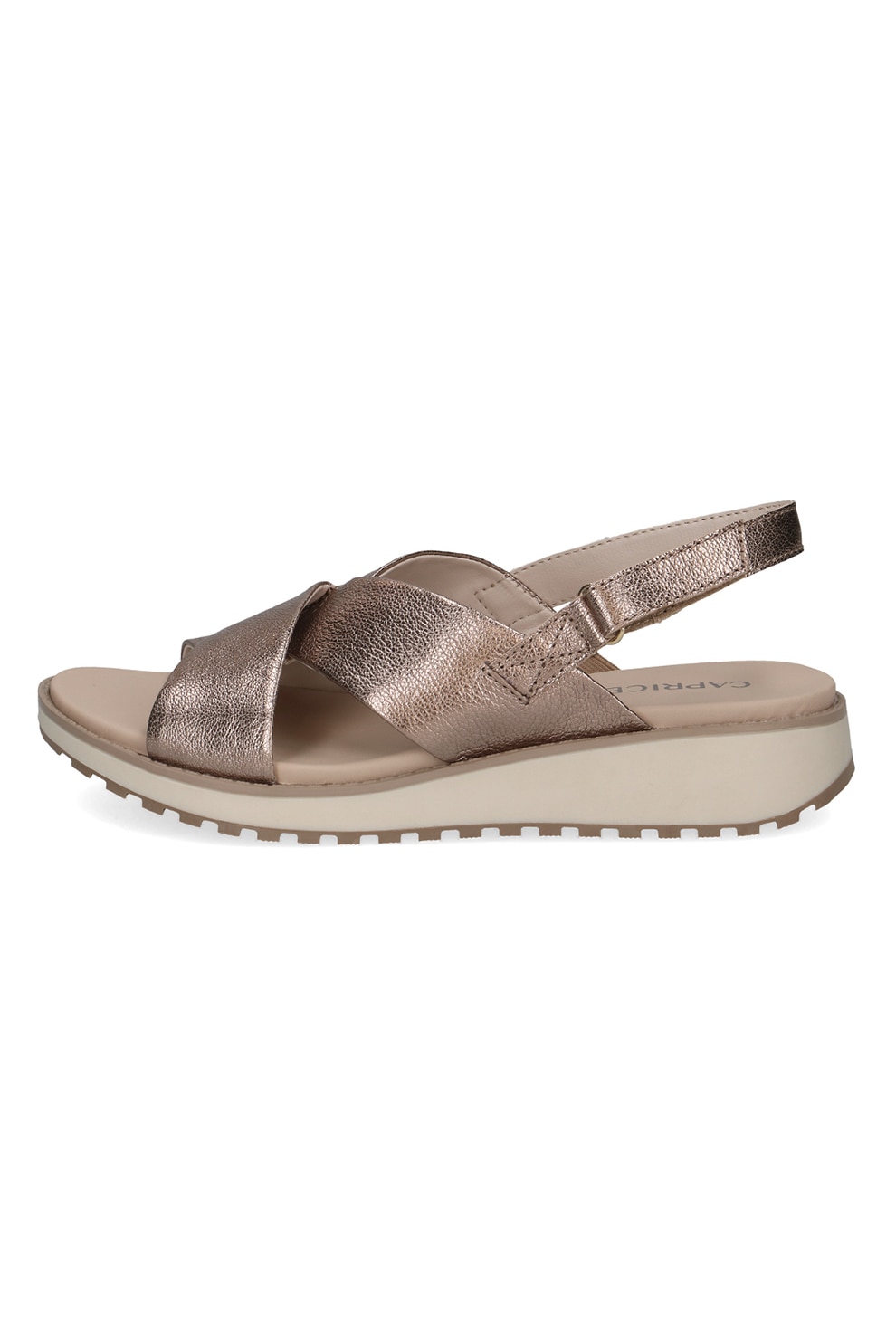 Caprice, Sandale de piele cu velcro, Auriu, 37