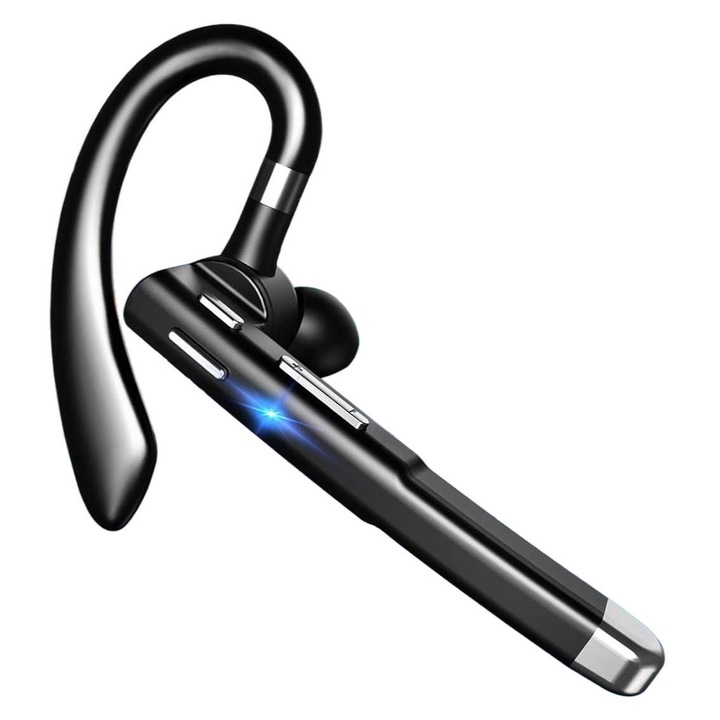 Casti Wireless Hsility, Bluetooth 5.1, Carcasa LED, 50h Autonomie, Negru