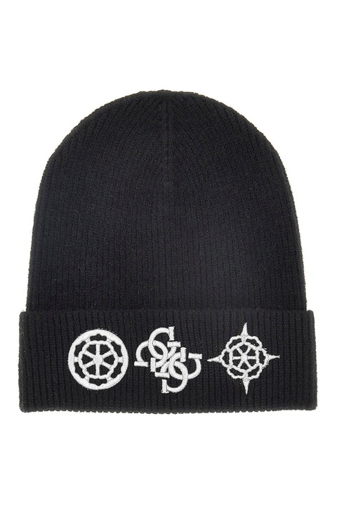 GUESS, Caciula cu broderie logo, Negru