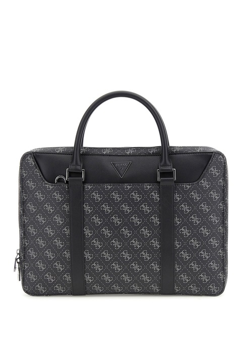 Чанта GUESS, Ръчна, Лого, Еко кожа, Черен, Сив