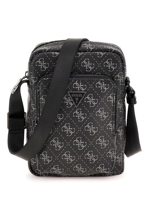 Guess, Vezzola keresztpántos logós táska, Fekete, Szürke