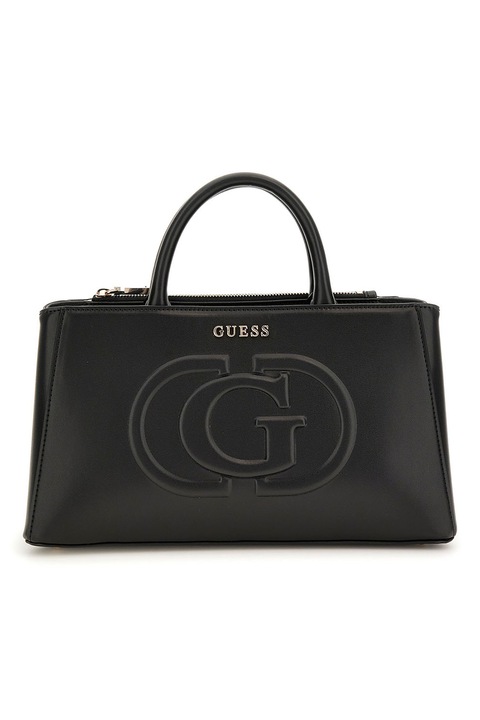 GUESS, Чанта от екологична кожа с презрамка Mietta, Черна