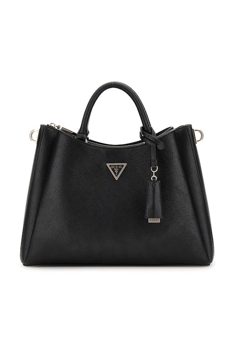 Guess, Geanta de piele ecologica cu bareta de umar Gloriana, Negru
