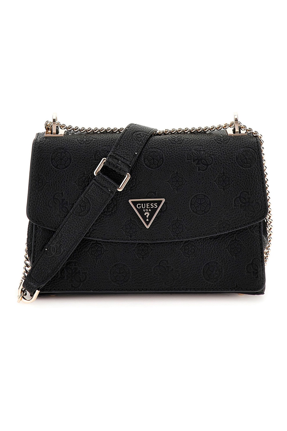 Guess, Geanta crossbody de piele ecologica Cresidia, Negru - eMAG.ro