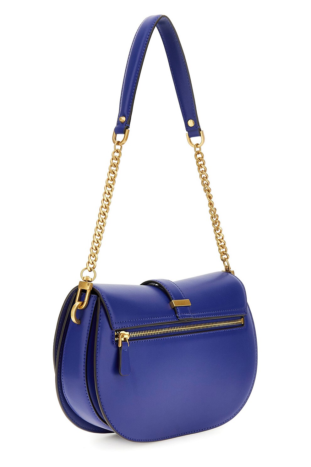 GUESS, Geanta crossbody de piele ecologica Kuba, Albastru inchis