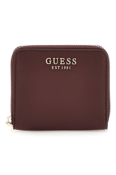 GUESS, Портфейл от екологична кожа с ципdwqf, Кафяв