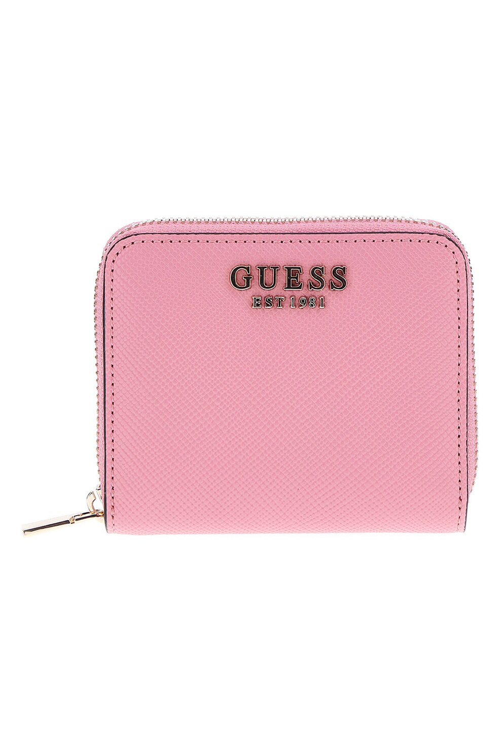 GUESS, Portofel de piele ecologica cu fermoar Laurel, Roz deschis
