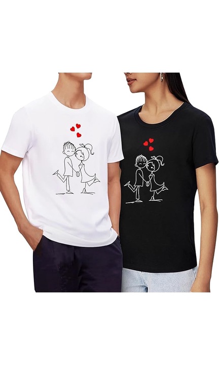 Fehér páros póló, 100% pamut, Kiss modell, XL-es méret, Liking