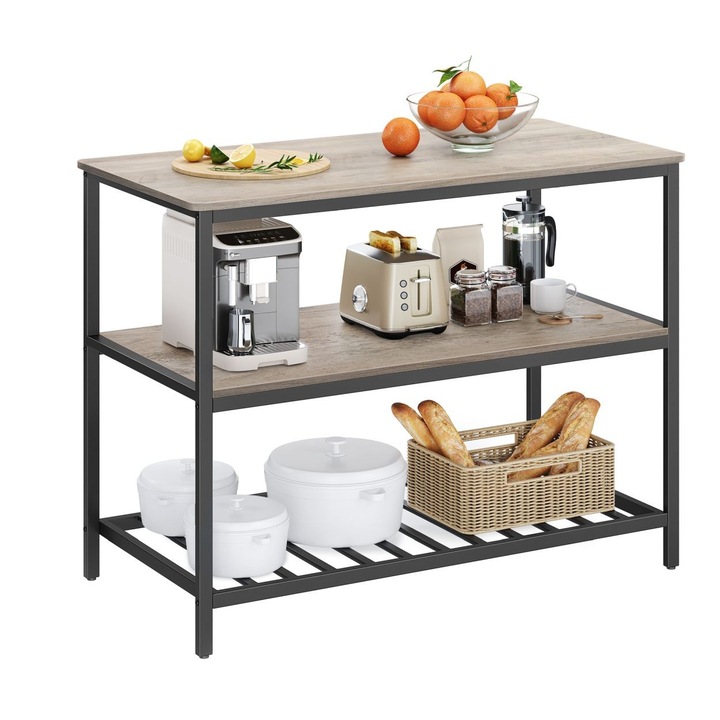 Маса за кафе, Songmics, Loft, 90 x 120 x 60 см, MDF/стомана, черно/сиво
