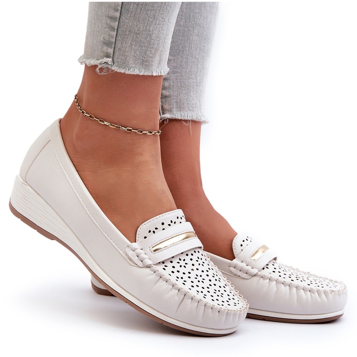 Мокасини със сложен дизайн Nassnema Off White, Бял