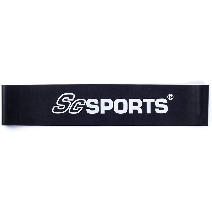 Banda de fitness, 50cm, elastica, din latex natural, negru, ScSPORTS®