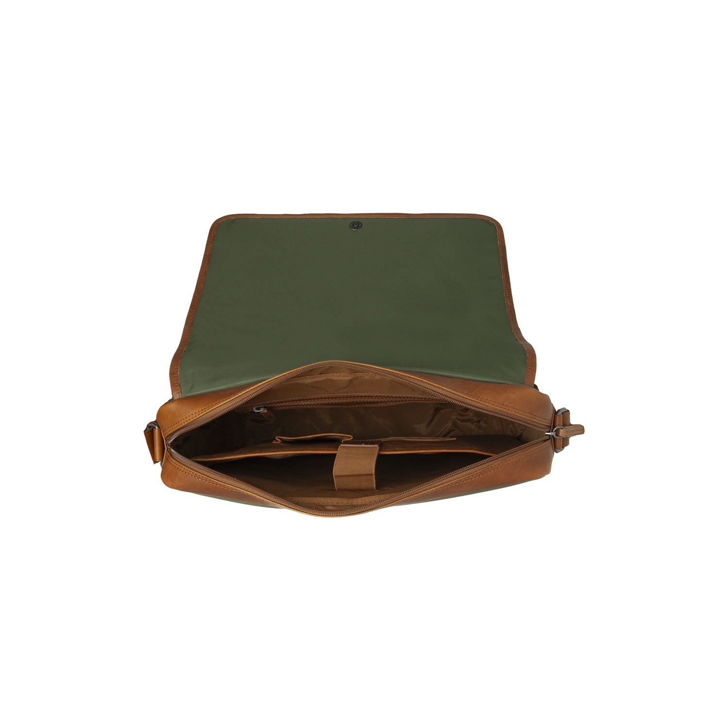 Geanta de umar din nylon si piele, The Chesterfield Brand, Falun, Verde olive