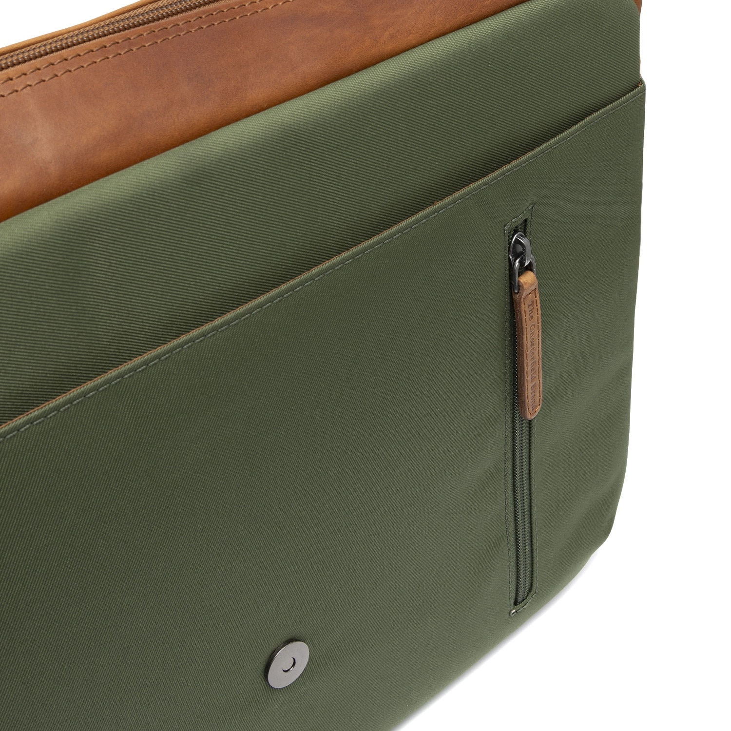 Geanta de umar din nylon si piele, The Chesterfield Brand, Falun, Verde olive
