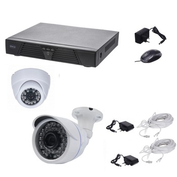 Kit supraveghere video Digital HD Aku 2 camere IP interior/exterior + NVR 4 canale H264 Kit supraveghere video Digital HD Aku 2 camere IP interior/exterior + NVR 4 canale H264