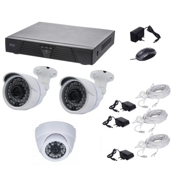Kit supraveghere video Digital HD Aku 3 camere IP interior/exterior + NVR 4 canale H264 Kit supraveghere video Digital HD Aku 3 camere IP interior/exterior + NVR 4 canale H264