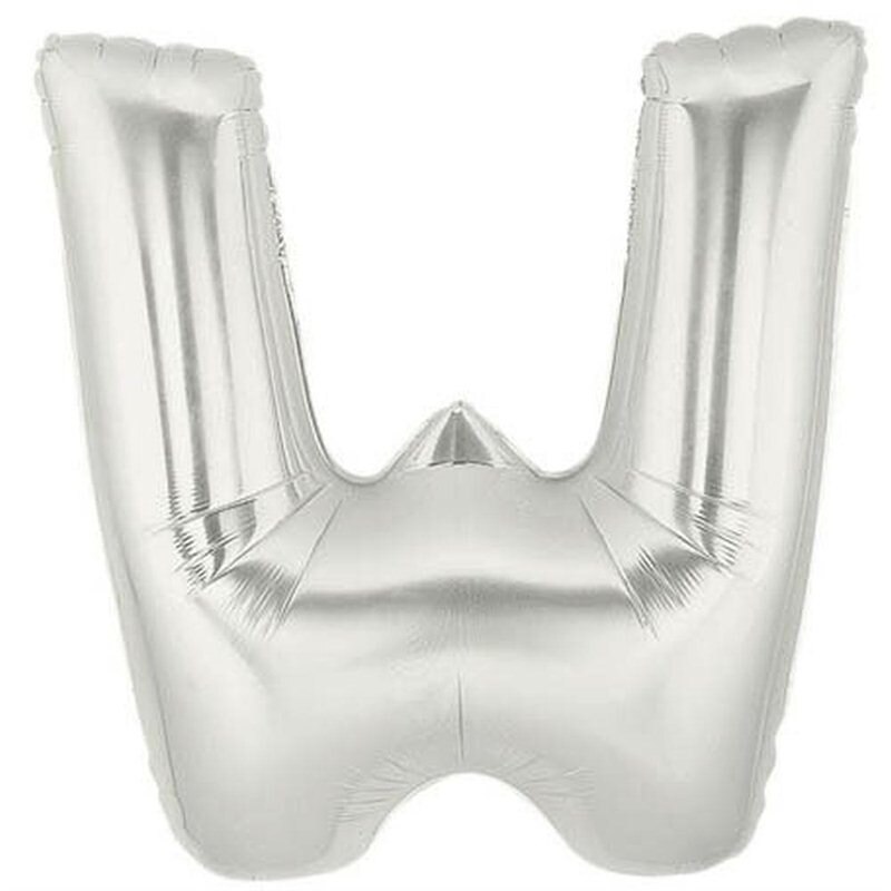 Balon folie litera W mare argintie (Silver), 86 cm, Northstar