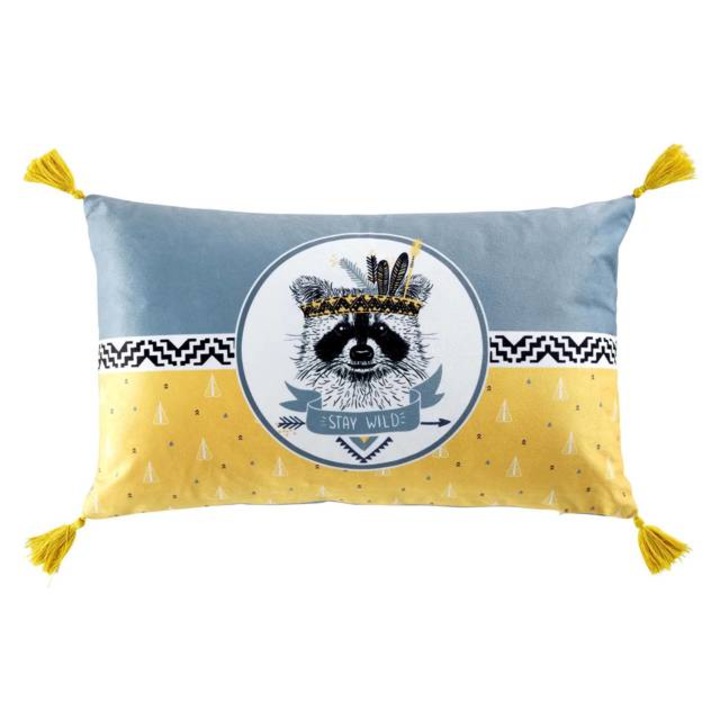 Díszpárna, rojtokkal, 30 x 50 cm