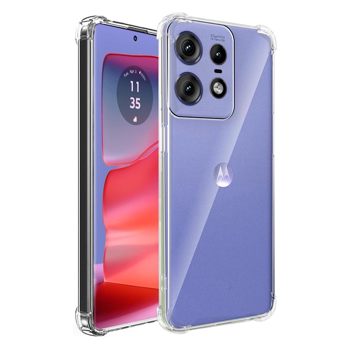 Husa protectie Mat-Tech compatibila cu Motorola Edge 50 Pro, Protectie Camera, Colturi anti-soc, Decupaje Precise, Rezistenta la impact, Margini ridicate pentru protectia ecranului, Transparenta