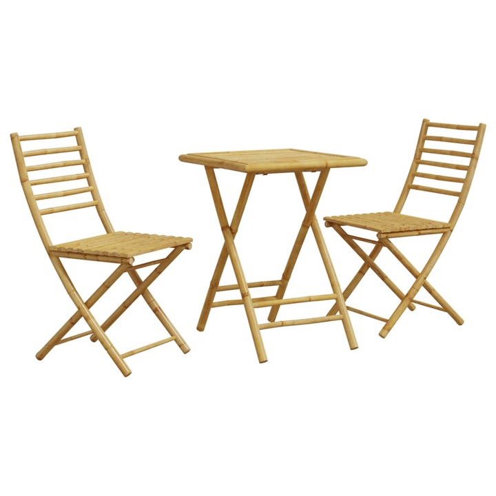 Set mobilier bistro vidaXL, 3 piese, bambus, 13.7 kg 3278527