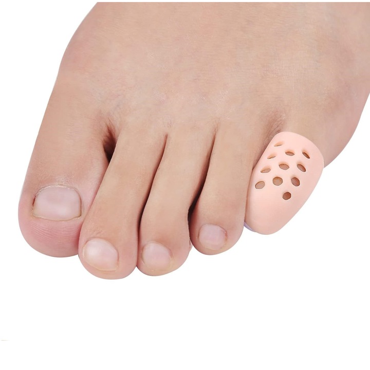 Set 2 protectii din silicon pentru degetul mic de la picior, material respirabil, SA&SO General Store®, Roz