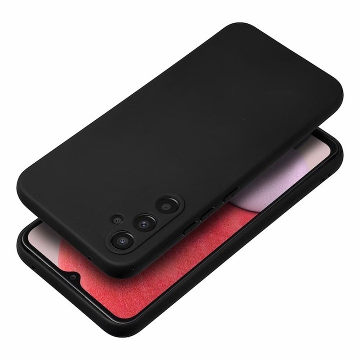 Set Folie si Husa pentru Samsung A55 5G Daden® Silicon Soft, Ultra Slim, Protectie sporita, Interior de microfibra, Negru