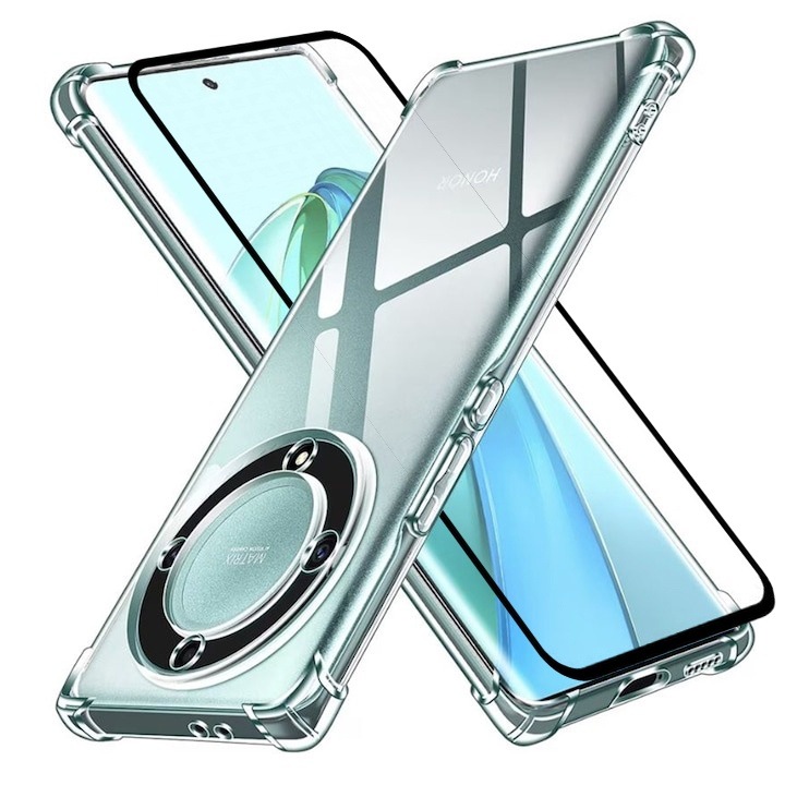 Fólia és tok szett, Honor Magic 6 Lite, DaDen, Antishock, Ultra védelem, sarokvédelem, ütésálló, átlátszó