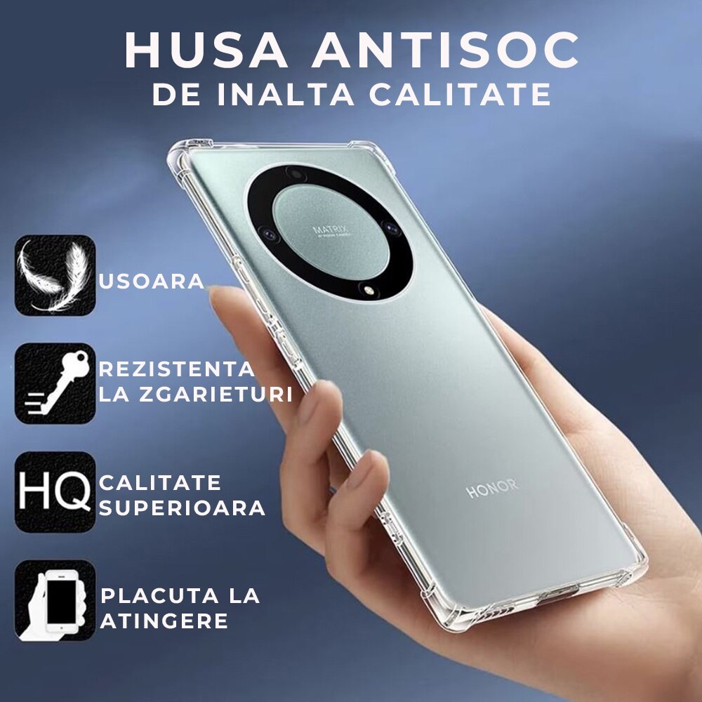 Husa pentru Honor Magic 6 Lite DaDen Antishock, Ultra Protection, Protectie colturi, Anti soc, Rezistenta la impact, Transparenta