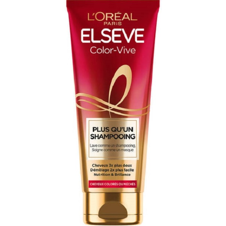 Sampon cu efect de masca, Elseve Color Vive, Plus Qu'un Shampooing, 200 ml