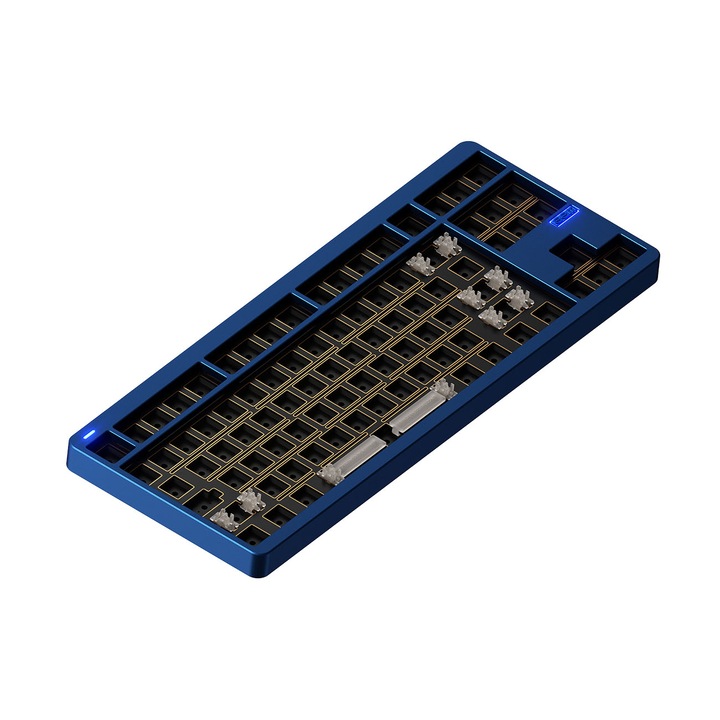 Безжична механична клавиатура Nuphy Gem80 QMK/VIA, кабел, Bluetooth, 2.4 Ghz, RGB, Hot-Swap функция - Mystic Indigo Barebone