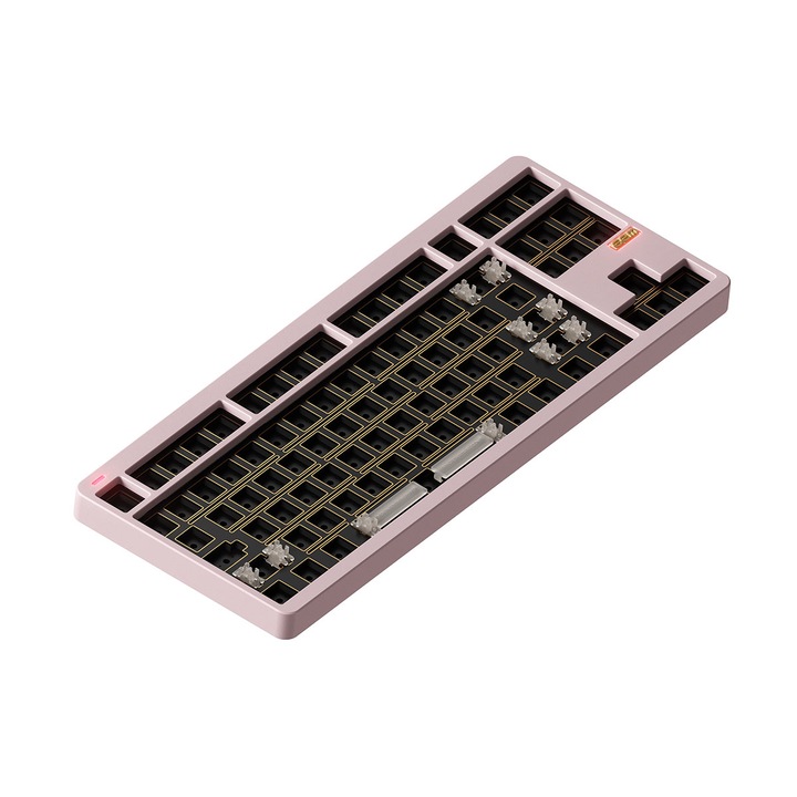 Безжична механична клавиатура Nuphy Gem80 QMK/VIA, кабел, Bluetooth, 2.4 Ghz, RGB, Hot-Swap функция - Inca Rose Barebone