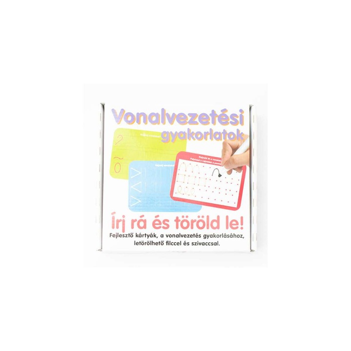 Vonalvezetési gyakorlatok .írj rá töröld le,16db-os fejlesztő kártyák gyerekeknek