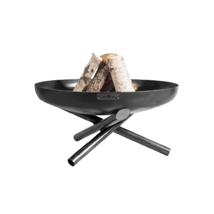 Външна Камина, Необработена Стомана, Кръгла, Ръчна Изработка, 60 Х 36 См