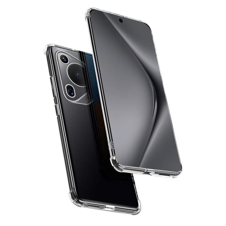UIQ удароустойчив защитен калъф за Huawei Pura 70 Ultra, прецизни изрези, силикон, прозрачен