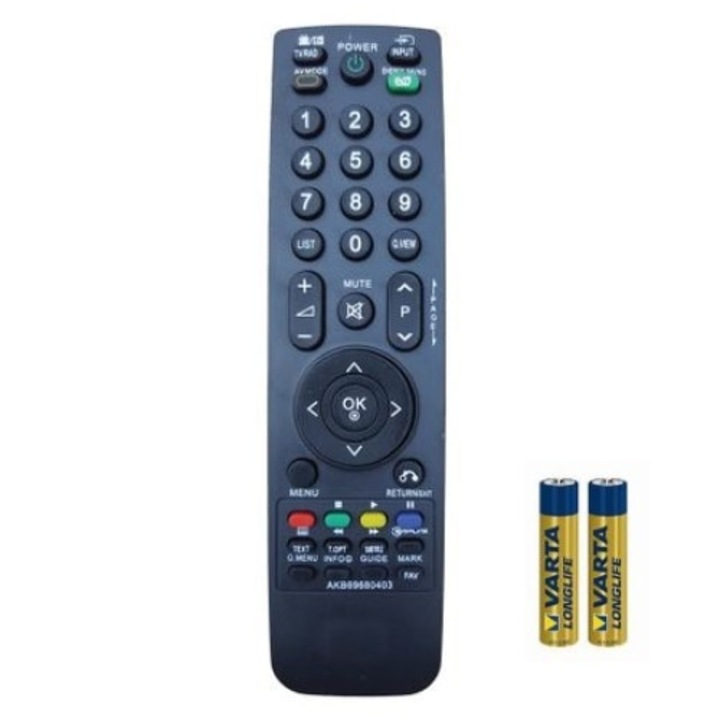 LCD дистанционно съвместимо с LG AKB69680403, с включени батерии
