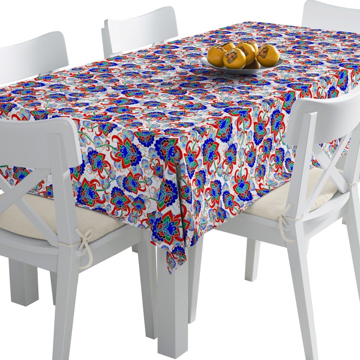 Abrosz, Török virágmintás, Poliészter, Téglalap, Méret: 140 cm x 400 cm, TDX377/400
