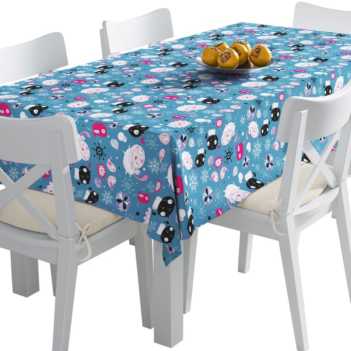 Téralátét, Macska szereti a madarat, Poliészter, Téglalap, Méret: 140 cm x 220 cm, TDX391/220