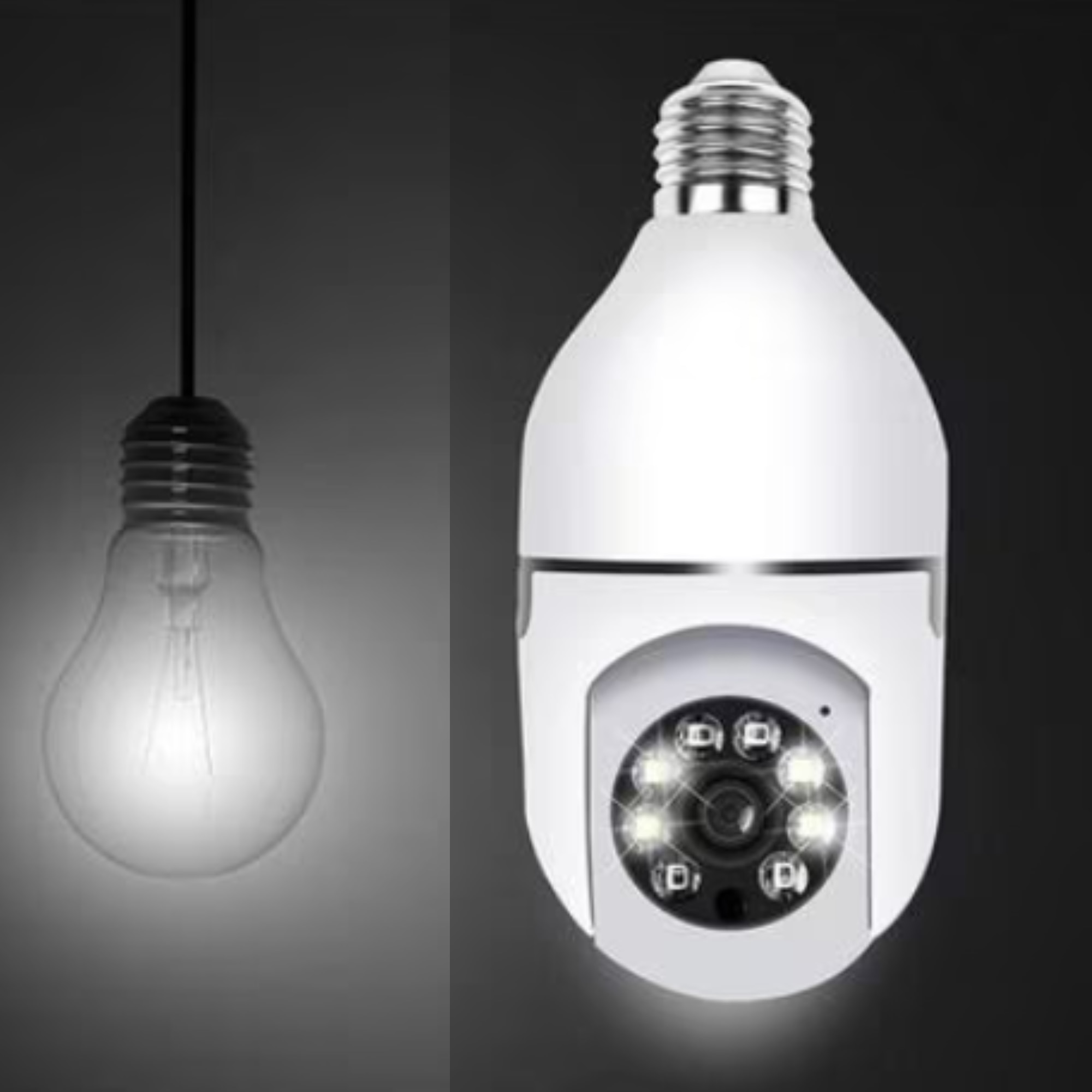 Camera Bec Camera IP, WI-FI, HD, Smart-Bulb, tip bec cu Senzor de Miscare si ...