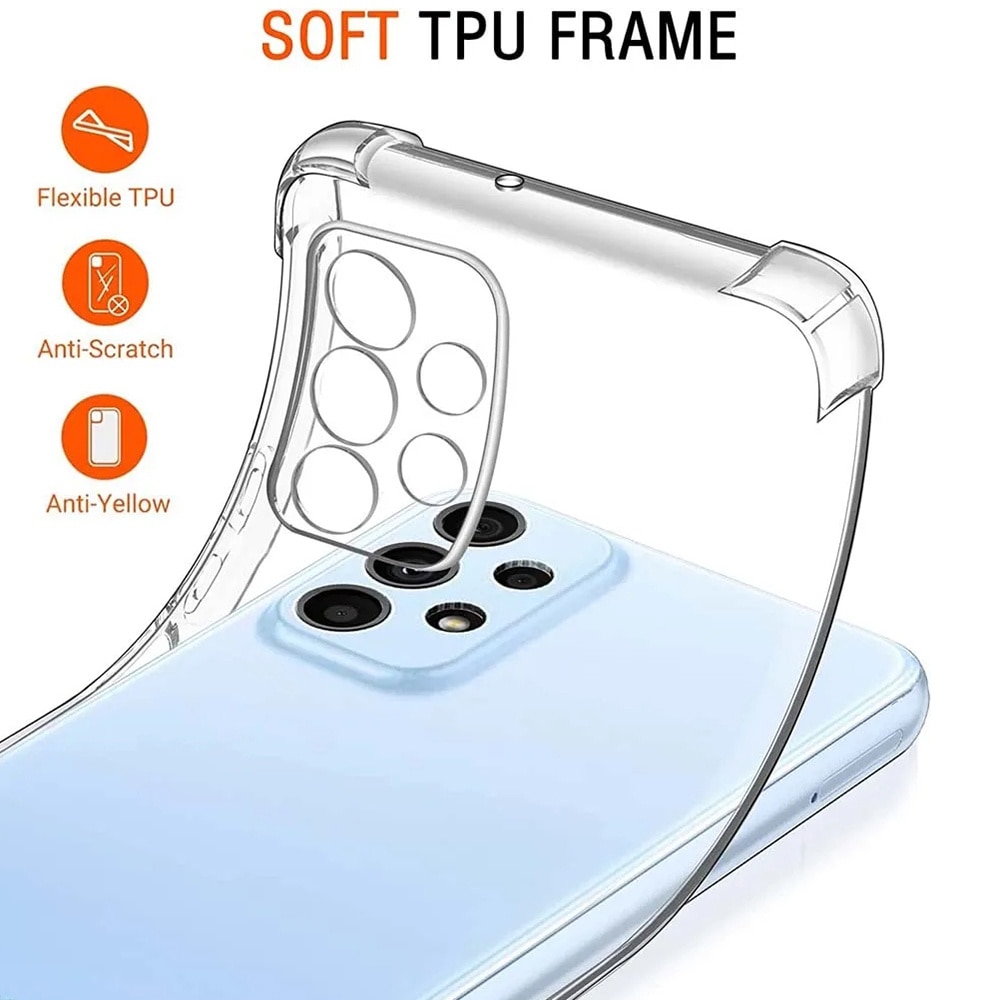 Husa protectie Mat-Tech compatibila cu Samsung Galaxy A23 4G / A23 5G, Protectie Camera, Colturi anti-soc, Decupaje Precise, Rezistenta la impact, Margini ridicate pentru protectia ecranului, Transparenta