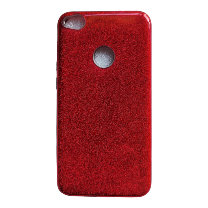 Husa compatibila cu Huawei P8 Lite-2017, Silicon cu sclipici Glitter, Rosu