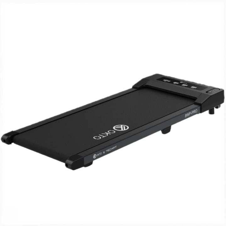 Banda de alergare OKTO by TECHFIT® 8WP-PRO, Putere maxima 2 cai putere, 12 Programe, Utilizator 100 Kg, Viteza 1-6 Km/h, Filtru EMC, Roti transport